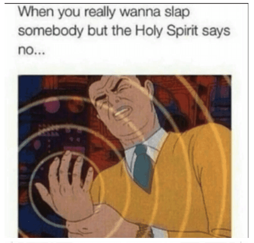 A slow-motion photo captioned as a slap from the Holy Spirit.