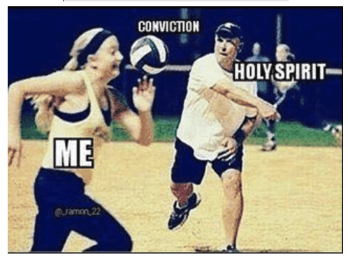 A boxing photo captioned as a Holy Spirit sucker punch.